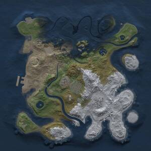 Thumbnail Rust Map: Procedural Map, Size: 3000, Seed: 939757424, 9 Monuments