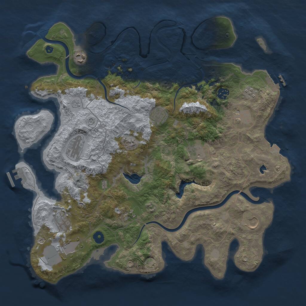 Rust Map: Procedural Map, Size: 4000, Seed: 646249949, 17 Monuments