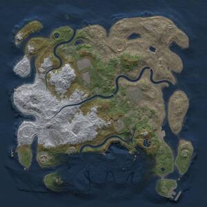 Thumbnail Rust Map: Procedural Map, Size: 4000, Seed: 58159152, 14 Monuments