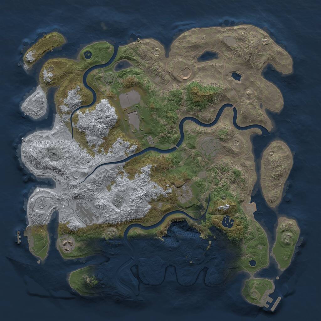Rust Map: Procedural Map, Size: 4000, Seed: 58159152, 14 Monuments