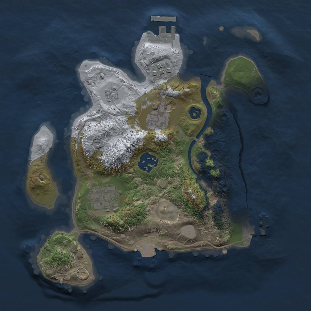 Rust Map: Procedural Map, Size: 2500, Seed: 1700704179, 9 Monuments