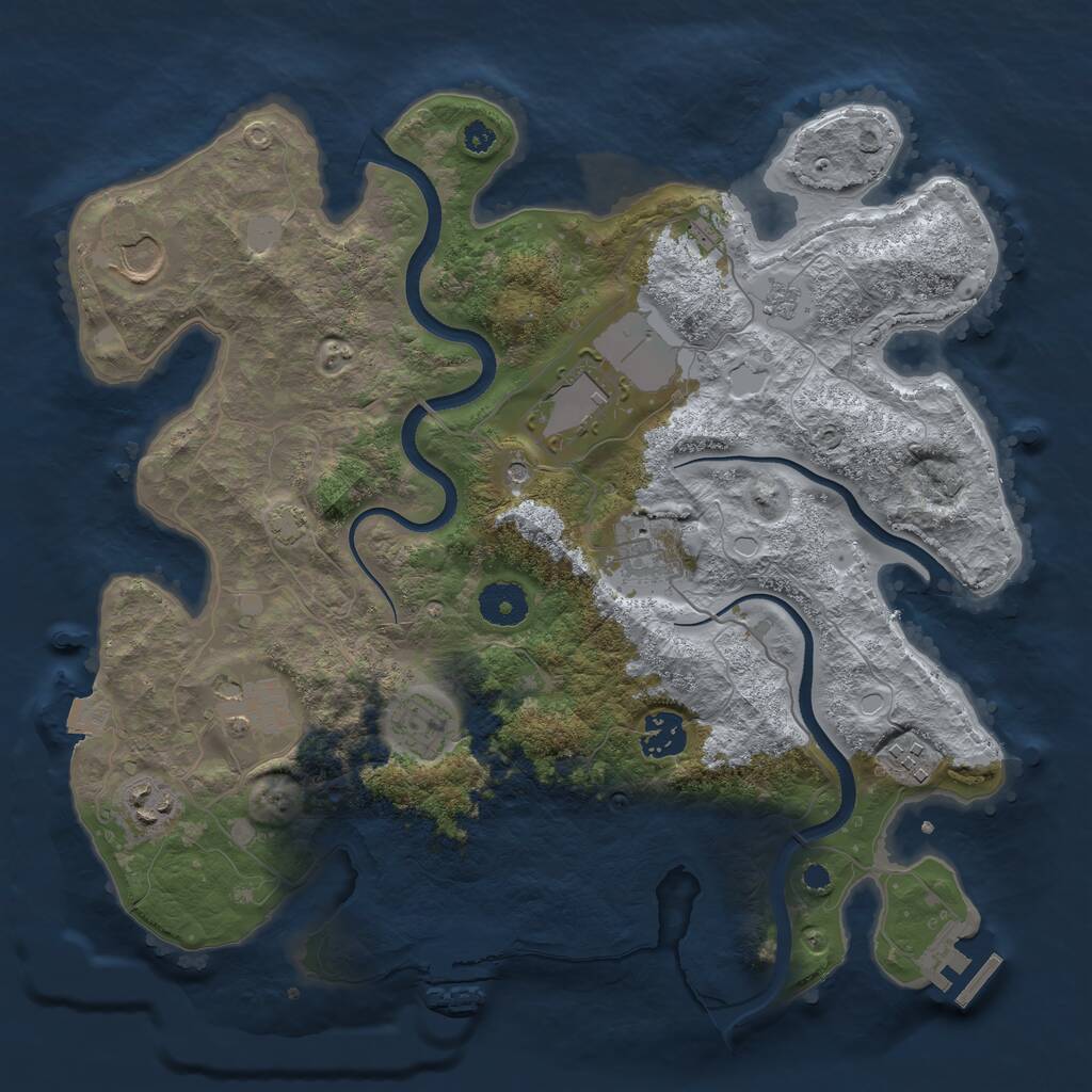 Rust Map: Procedural Map, Size: 3500, Seed: 10000000, 14 Monuments