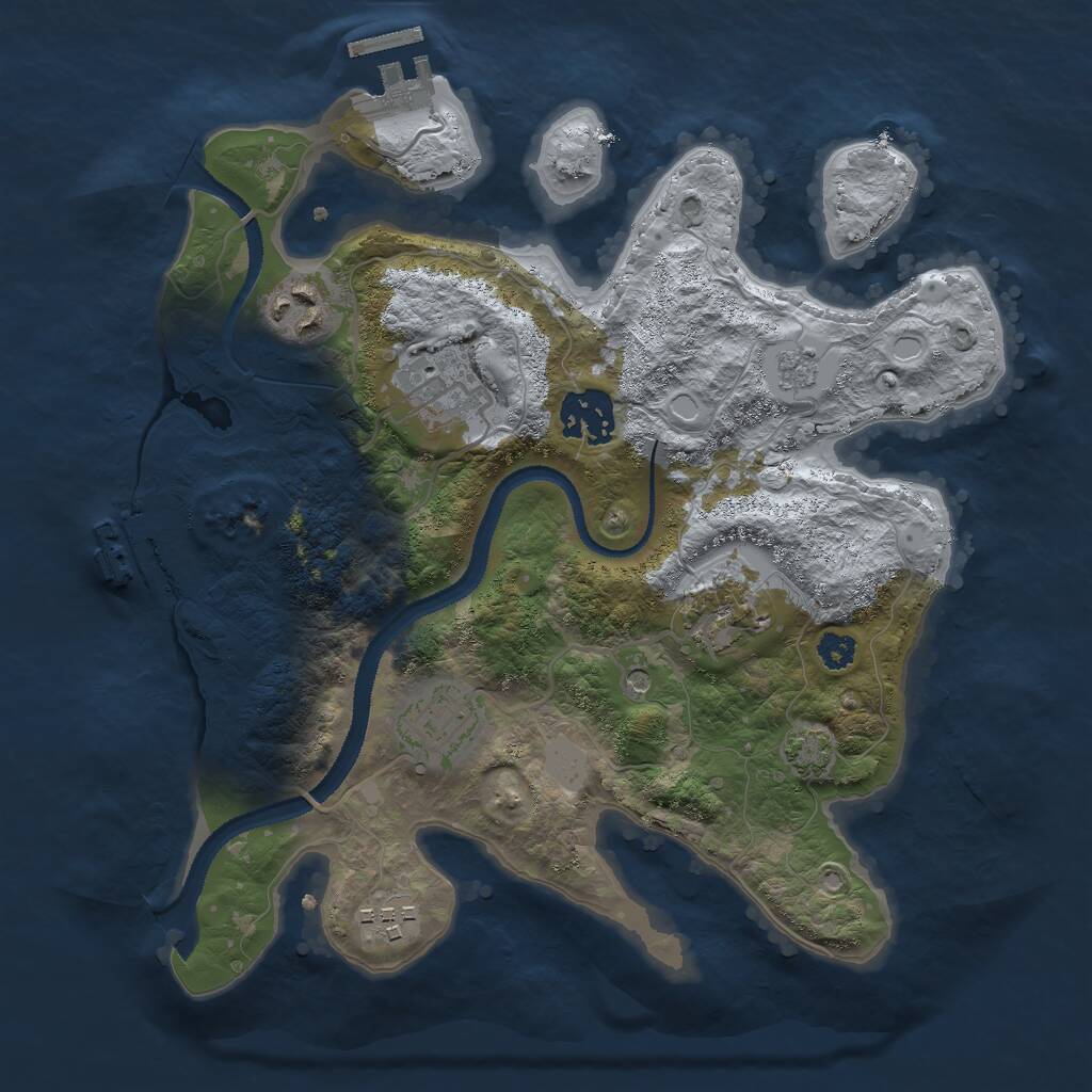 Rust Map: Procedural Map, Size: 2900, Seed: 792689205, 12 Monuments