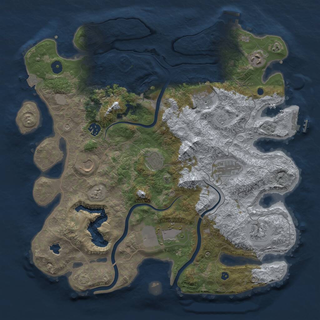 Rust Map: Procedural Map, Size: 4000, Seed: 1557933930, 15 Monuments