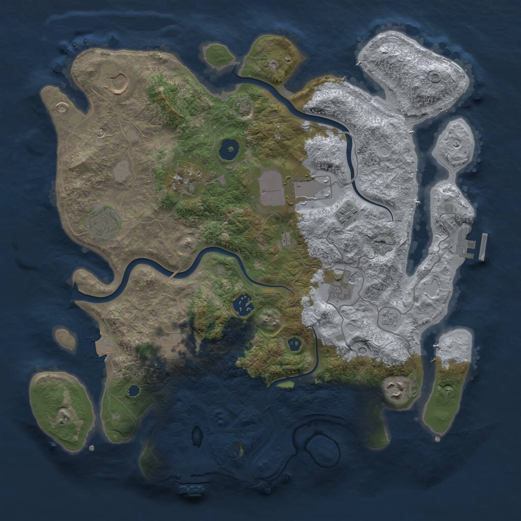 Rust Map: Procedural Map, Size: 3800, Seed: 10726, 15 Monuments
