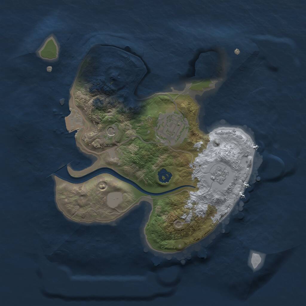 Rust Map: Procedural Map, Size: 2200, Seed: 173642242, 4 Monuments