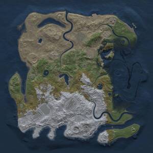 Thumbnail Rust Map: Procedural Map, Size: 4000, Seed: 1267348597, 15 Monuments