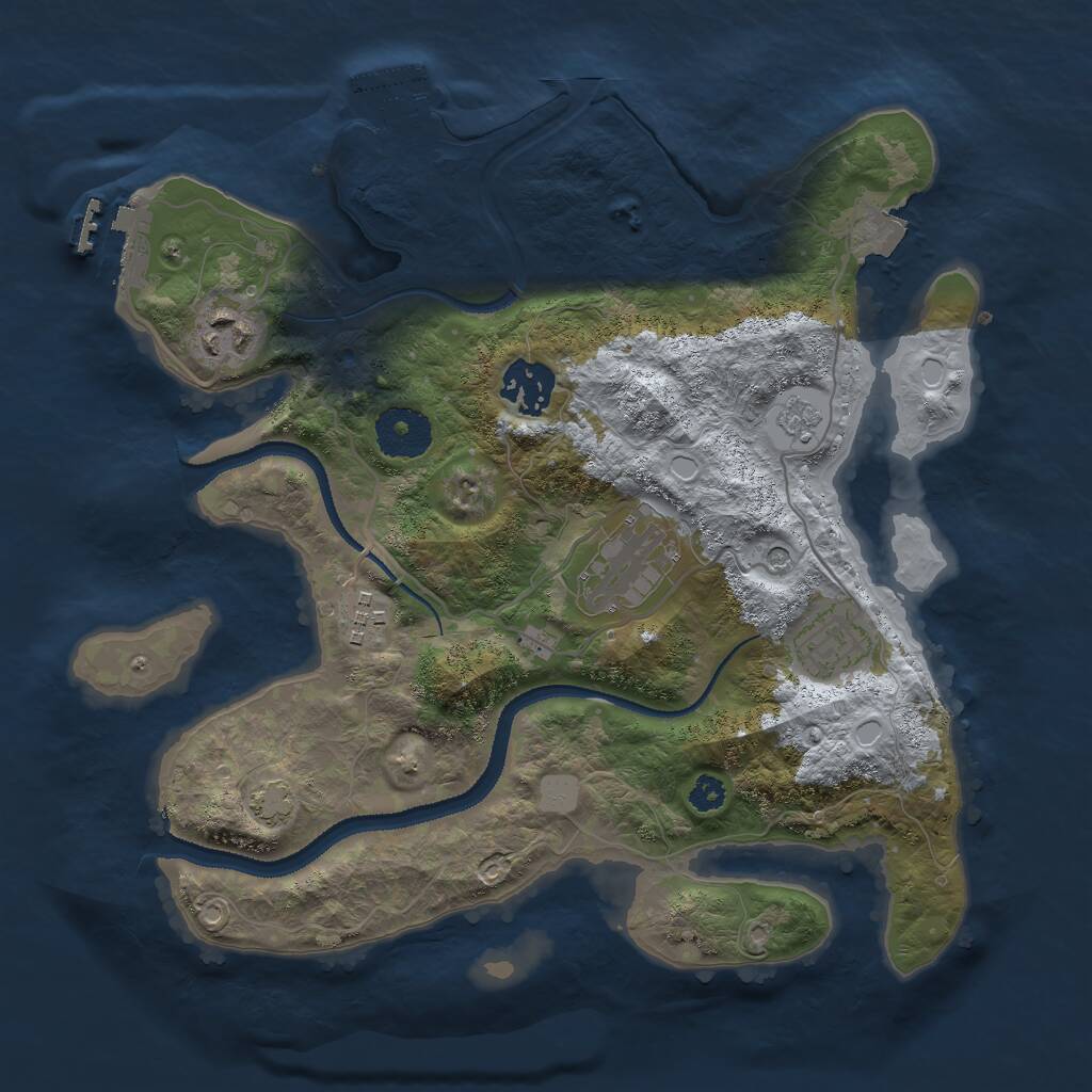 Rust Map: Procedural Map, Size: 3037, Seed: 1337, 11 Monuments