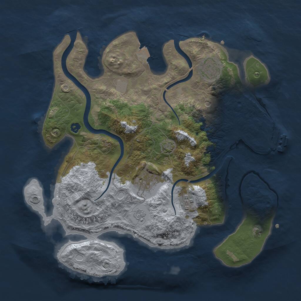 Rust Map: Procedural Map, Size: 3000, Seed: 1666883735, 8 Monuments