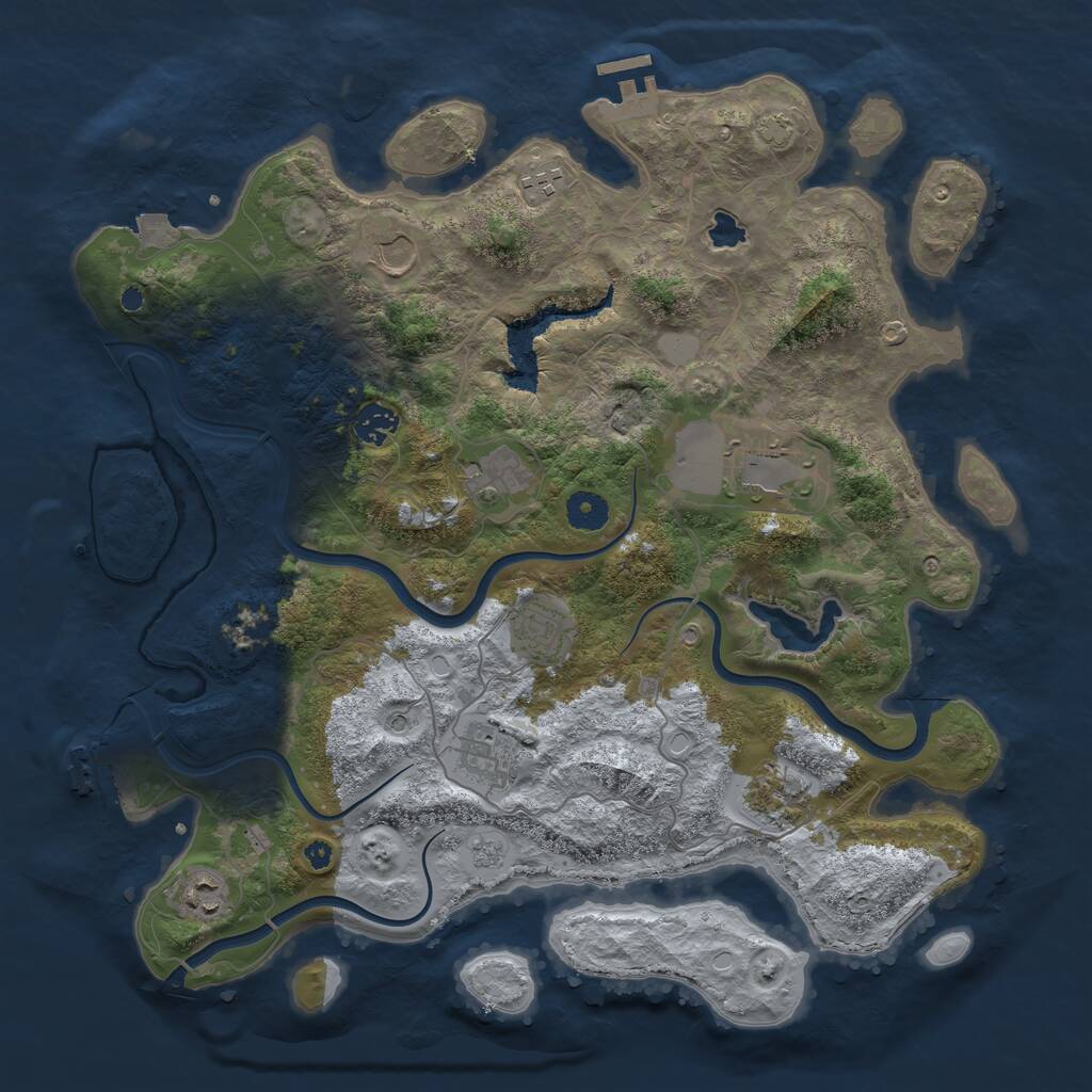 Rust Map: Procedural Map, Size: 4000, Seed: 764653452, 15 Monuments