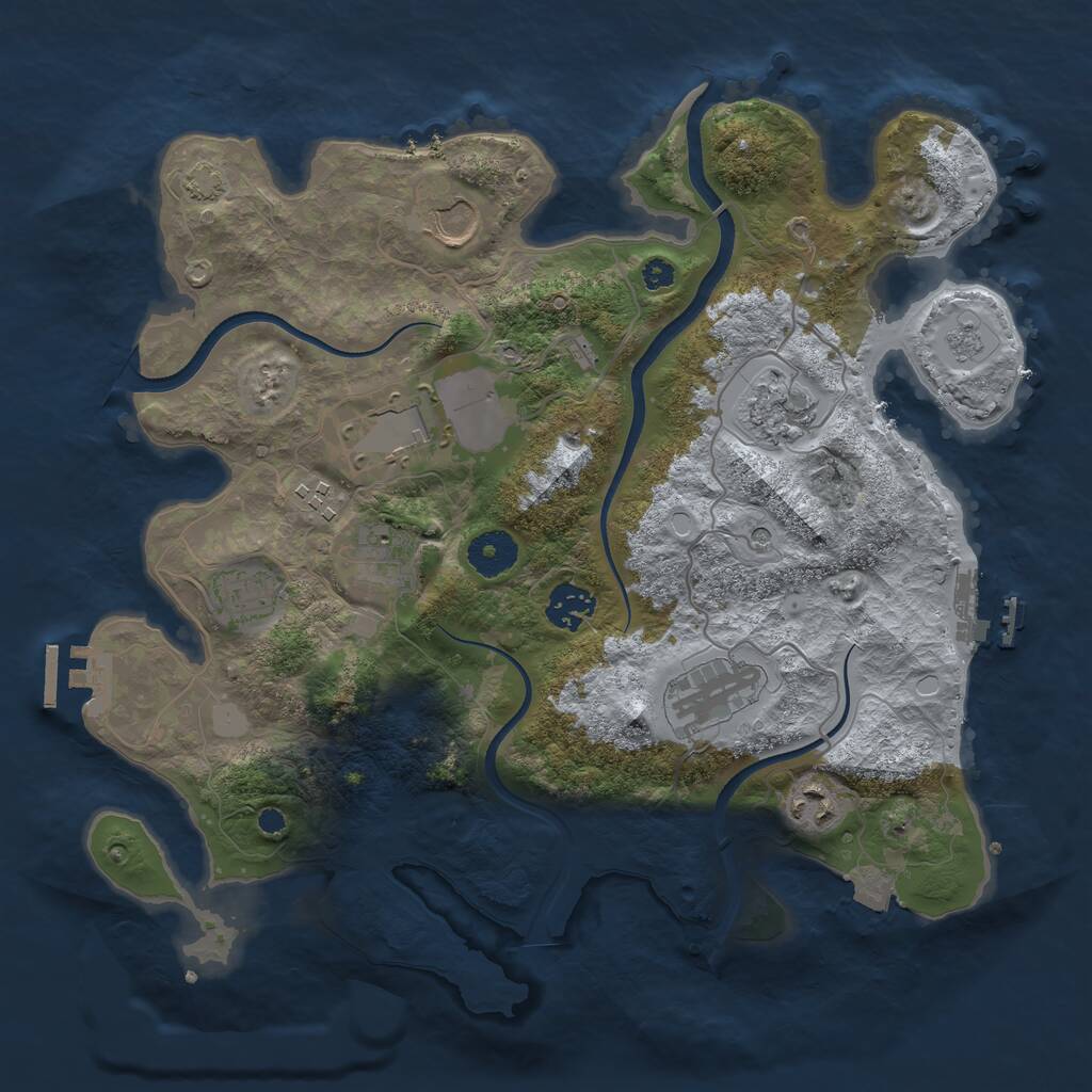 Rust Map: Procedural Map, Size: 3500, Seed: 439118858, 15 Monuments