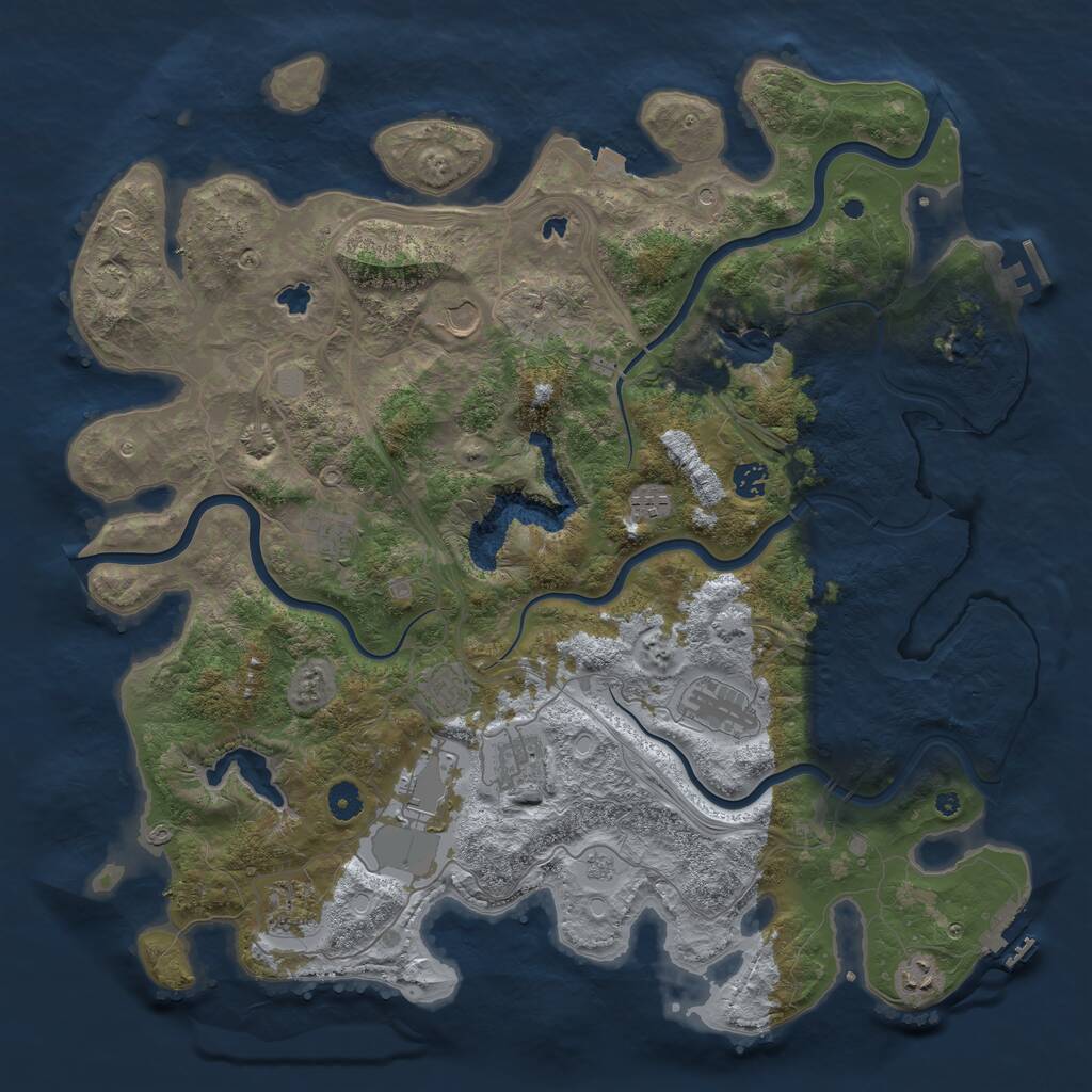 Rust Map: Procedural Map, Size: 4500, Seed: 987666513, 16 Monuments