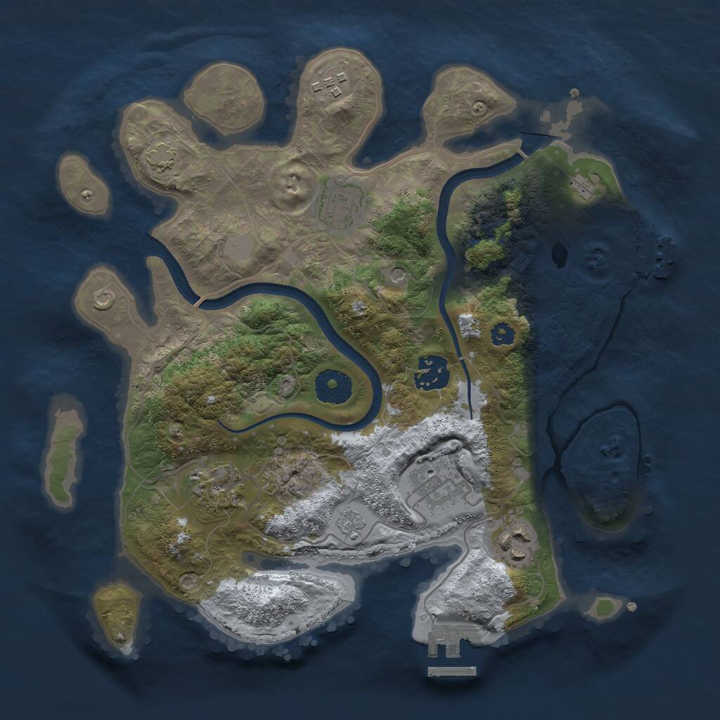Rust Map: Procedural Map, Size: 3000, Seed: 761299, 12 Monuments