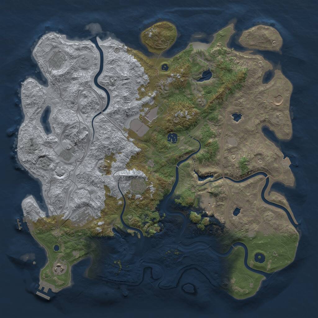 Rust Map: Procedural Map, Size: 4500, Seed: 785649380, 17 Monuments