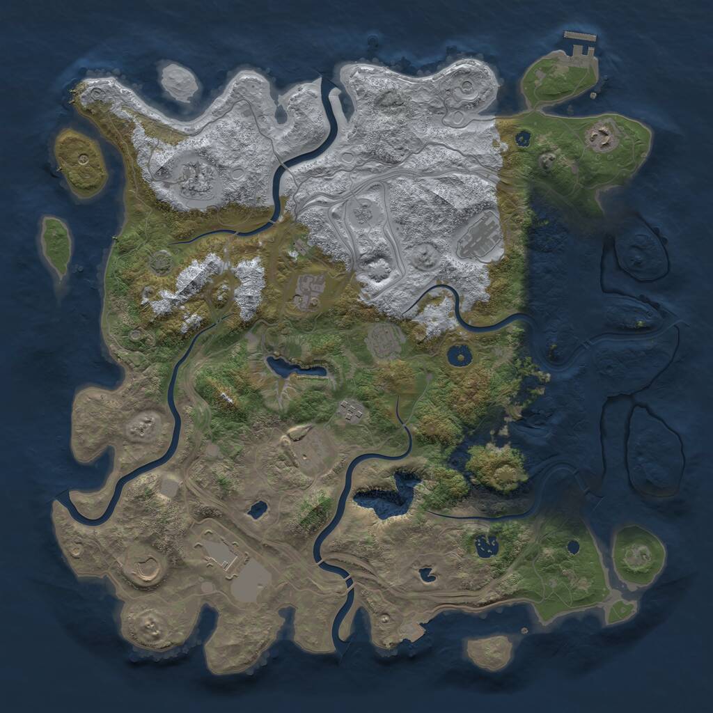 Rust Map: Procedural Map, Size: 4500, Seed: 512927746, 15 Monuments