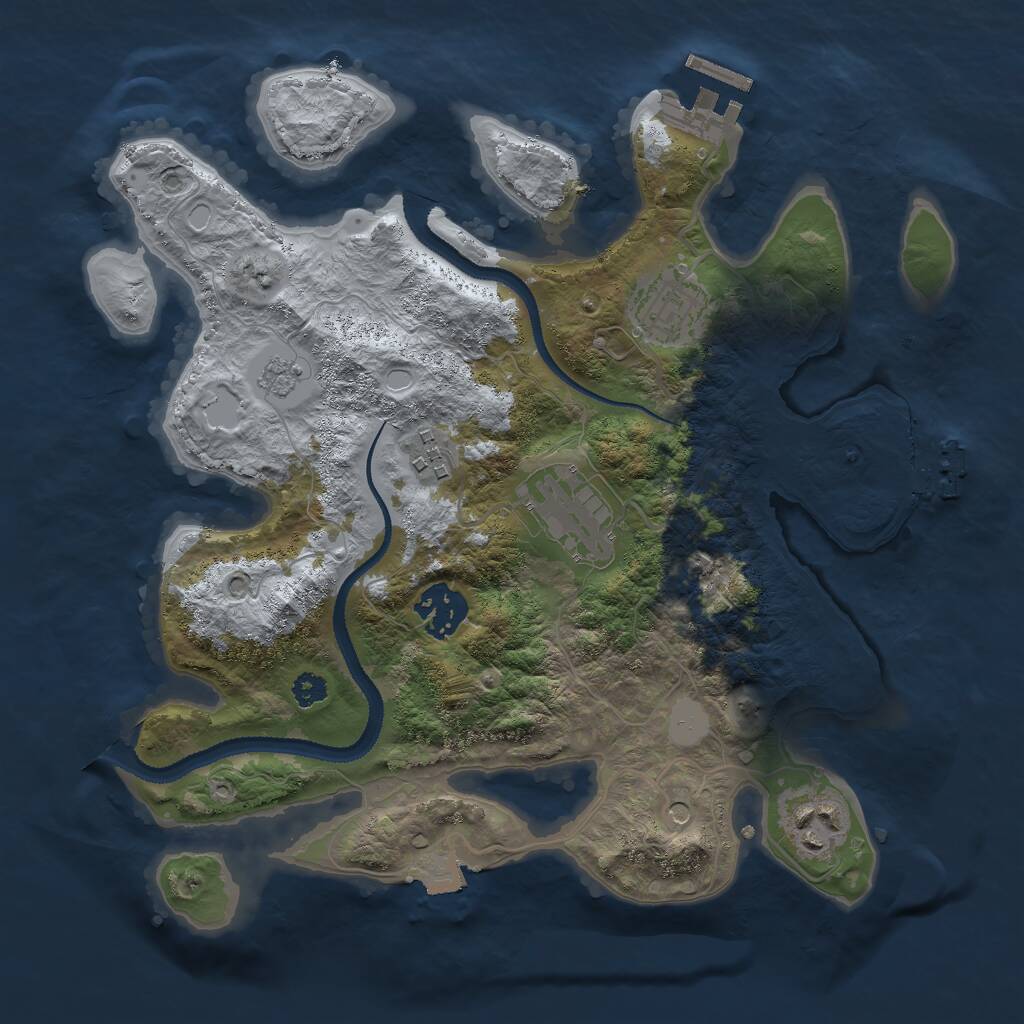 Rust Map: Procedural Map, Size: 3000, Seed: 278761560, 10 Monuments
