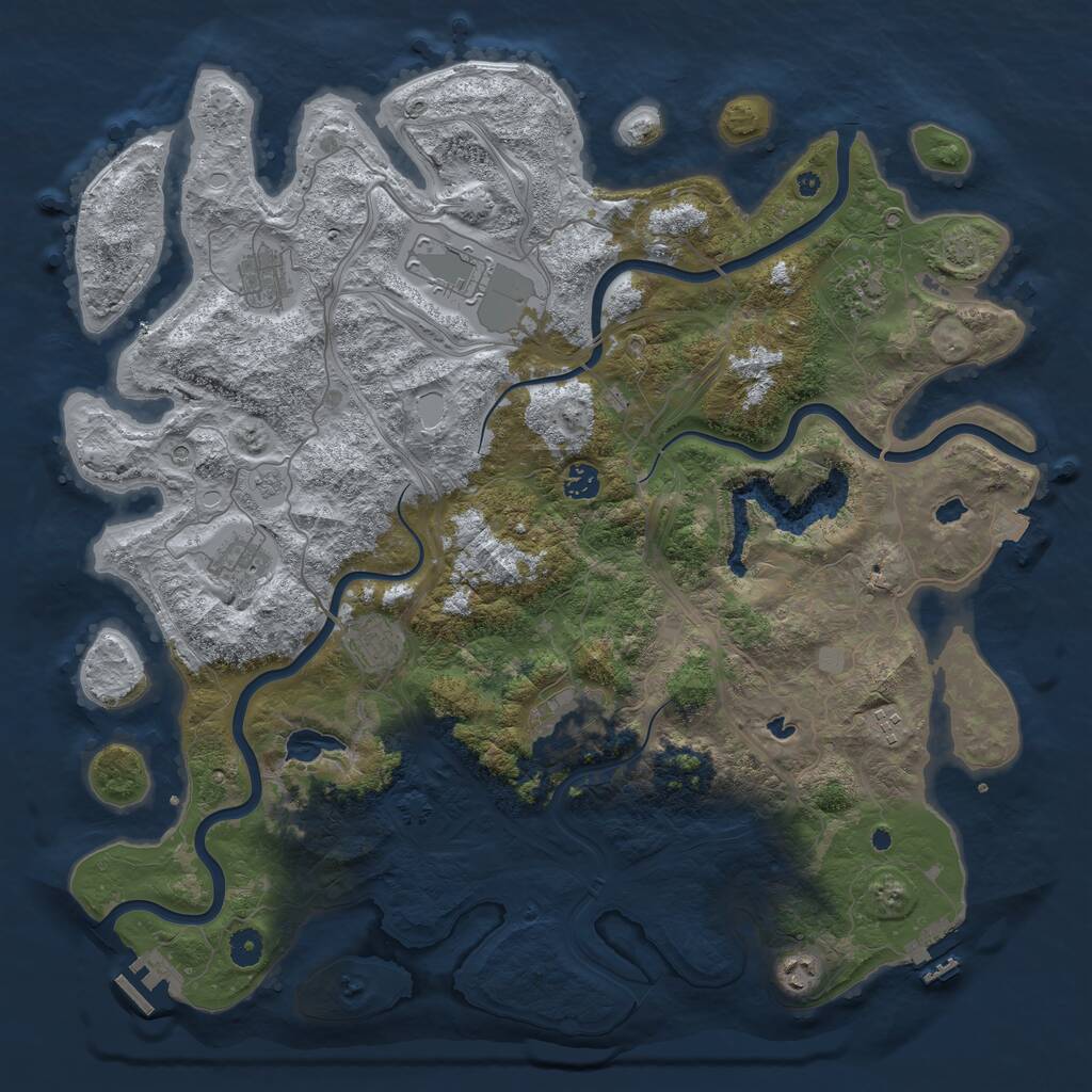 Rust Map: Procedural Map, Size: 4500, Seed: 115402978, 15 Monuments