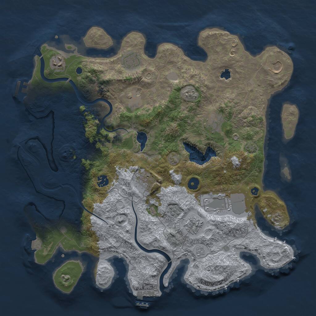 Rust Map: Procedural Map, Size: 4000, Seed: 86579777, 16 Monuments