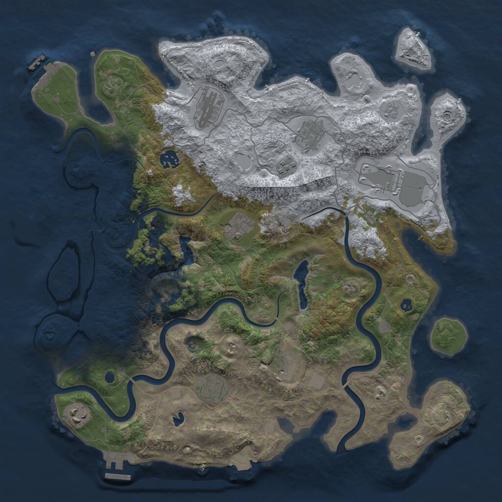 Rust Map: Procedural Map, Size: 4000, Seed: 91984814, 15 Monuments