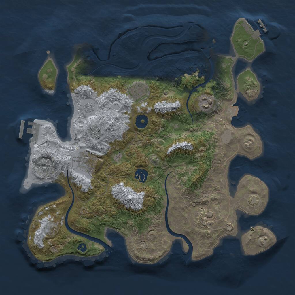 Rust Map: Procedural Map, Size: 3300, Seed: 1220338167, 11 Monuments