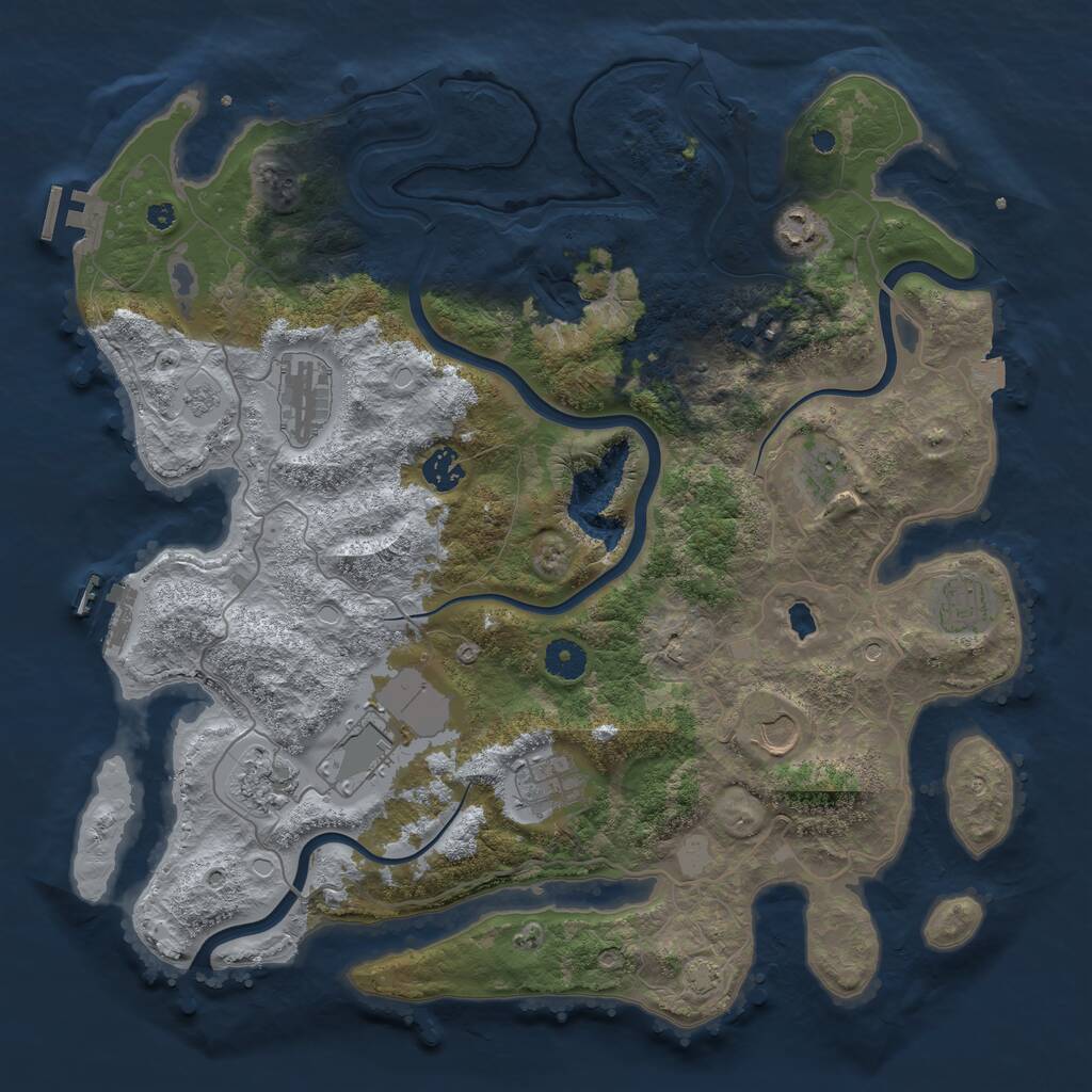Rust Map: Procedural Map, Size: 4000, Seed: 1758961172, 16 Monuments
