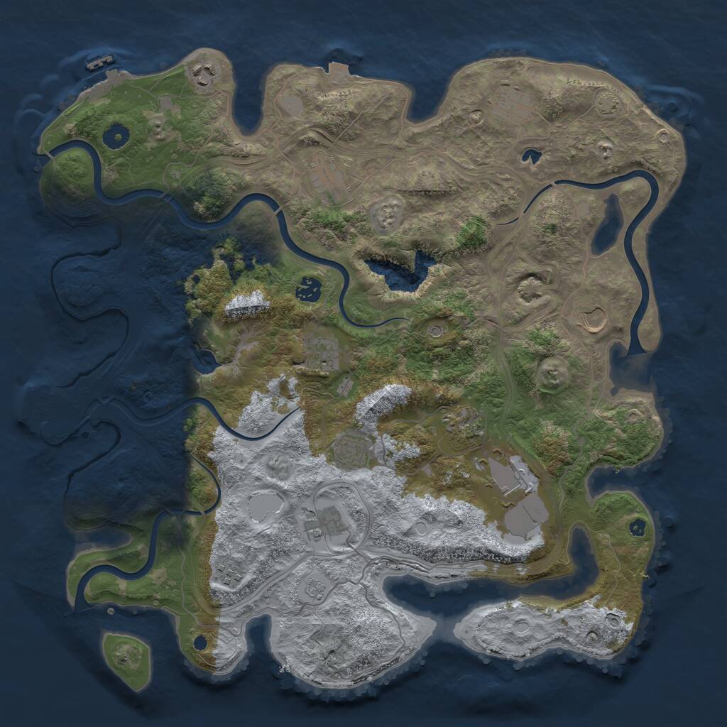 Rust Map: Procedural Map, Size: 4250, Seed: 1185554338, 17 Monuments