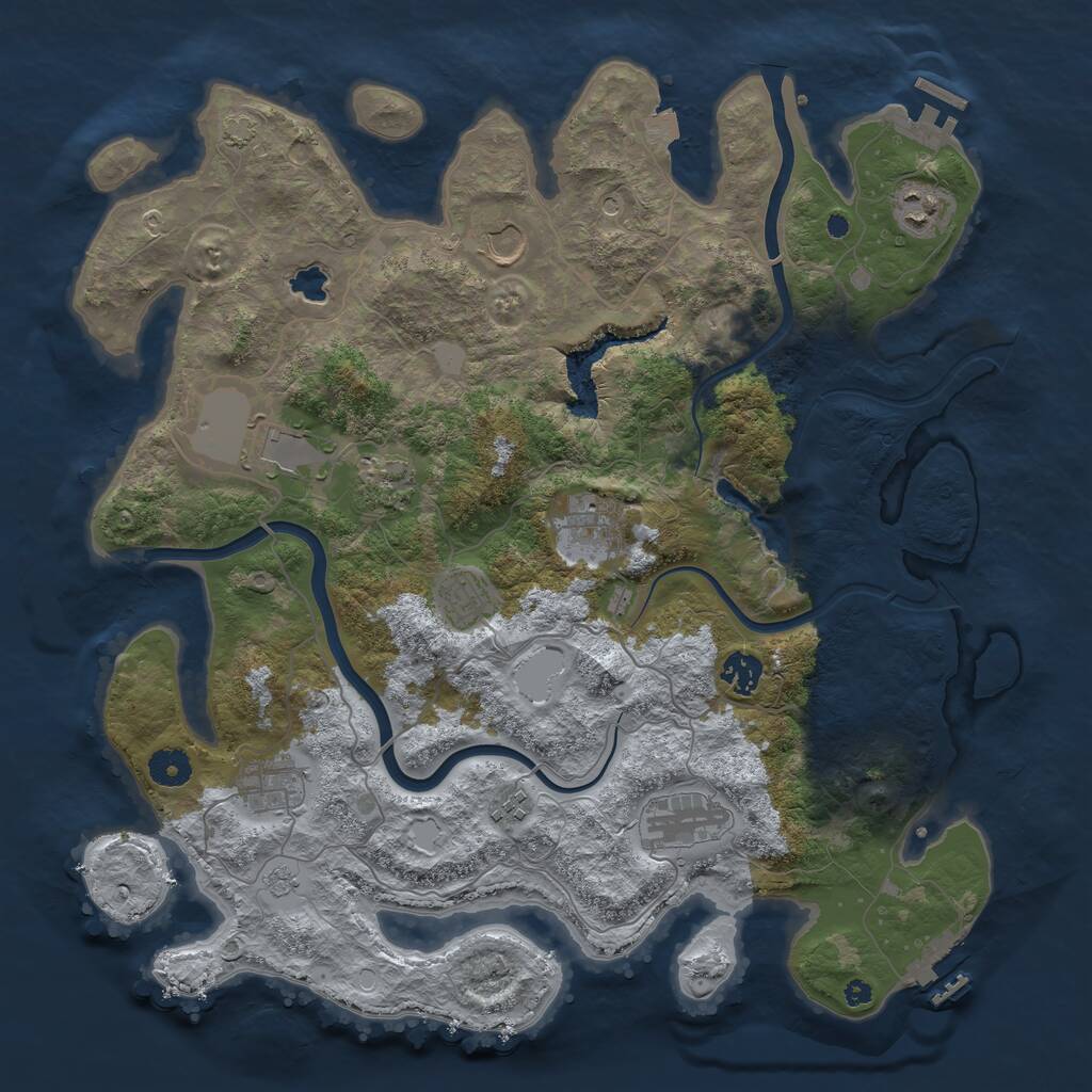 Rust Map: Procedural Map, Size: 4000, Seed: 1986538635, 16 Monuments