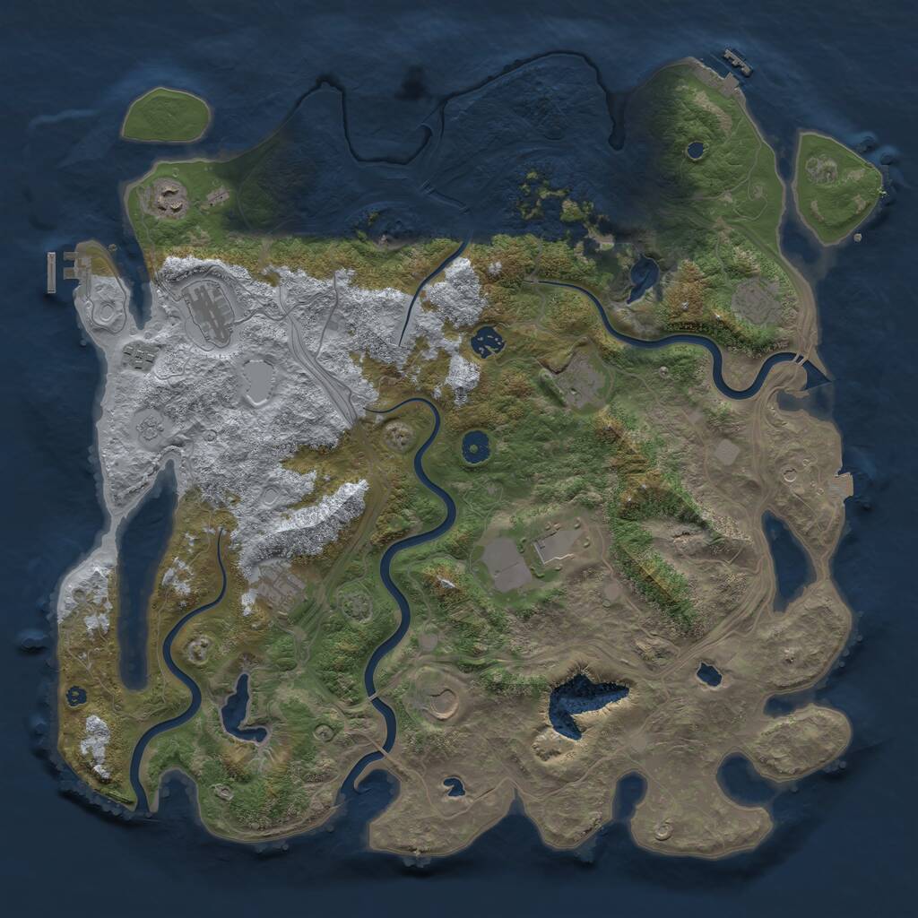 Rust Map: Procedural Map, Size: 4500, Seed: 65484632, 15 Monuments