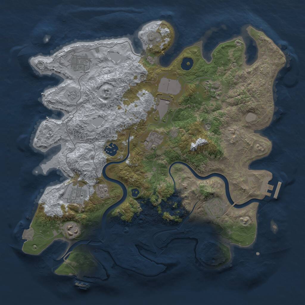 Rust Map: Procedural Map, Size: 3600, Seed: 984202521, 15 Monuments