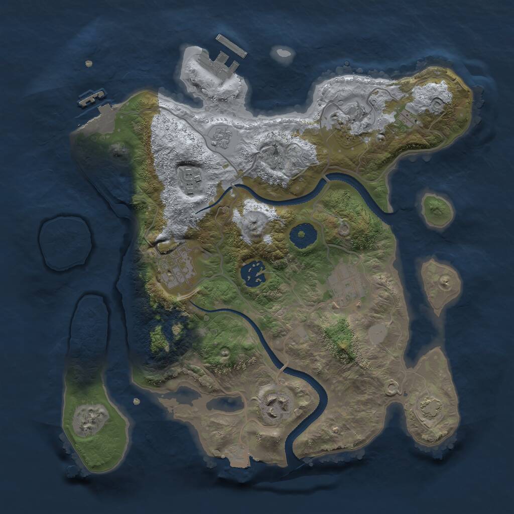 Rust Map: Procedural Map, Size: 3000, Seed: 4884, 11 Monuments