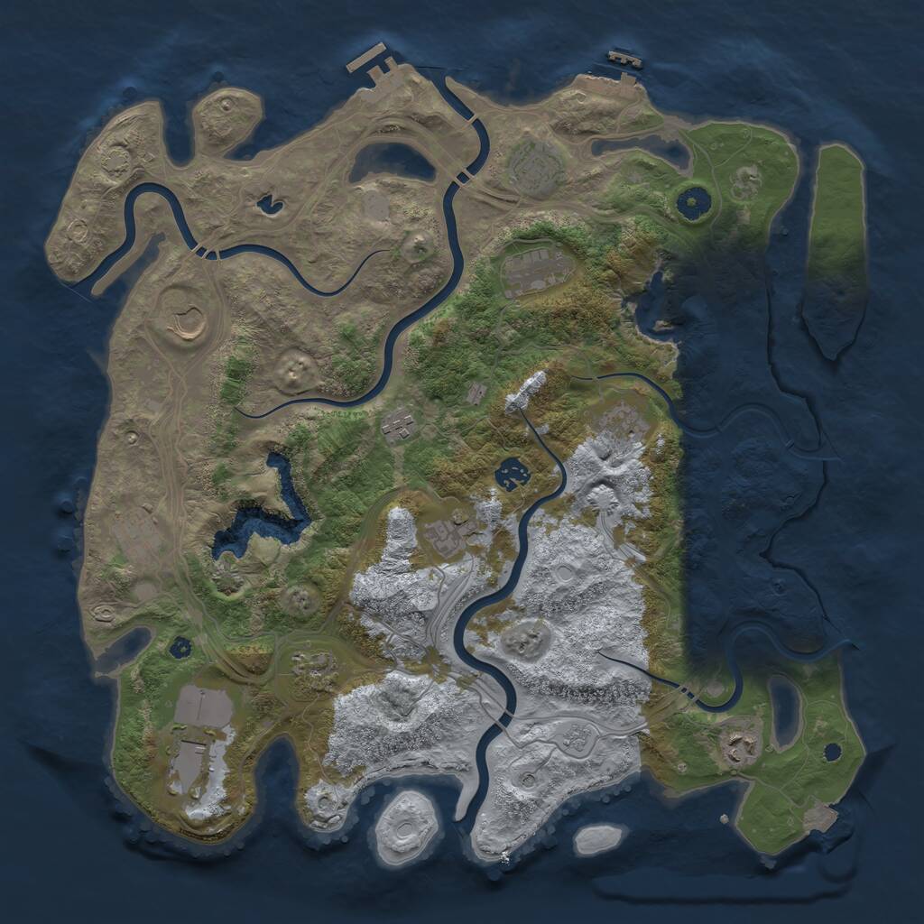 Rust Map: Procedural Map, Size: 4250, Seed: 138981142, 17 Monuments