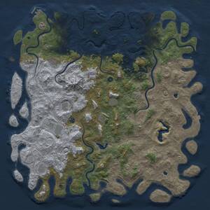 Thumbnail Rust Map: Procedural Map, Size: 6000, Seed: 6789453, 17 Monuments