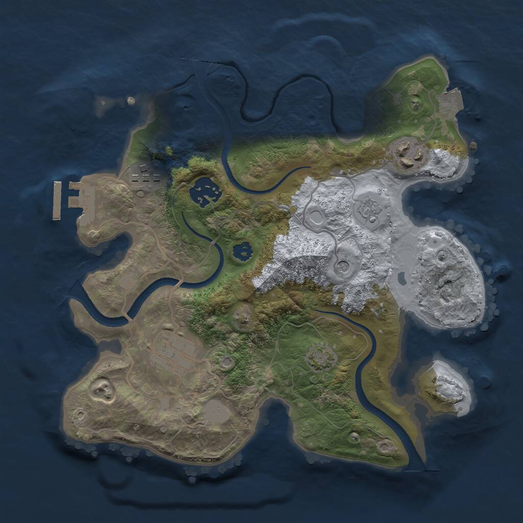 Rust Map: Procedural Map, Size: 2700, Seed: 1783684896, 9 Monuments