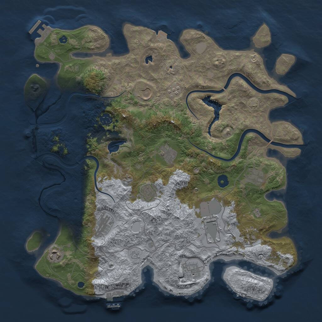 Rust Map: Procedural Map, Size: 4000, Seed: 1795709968, 17 Monuments