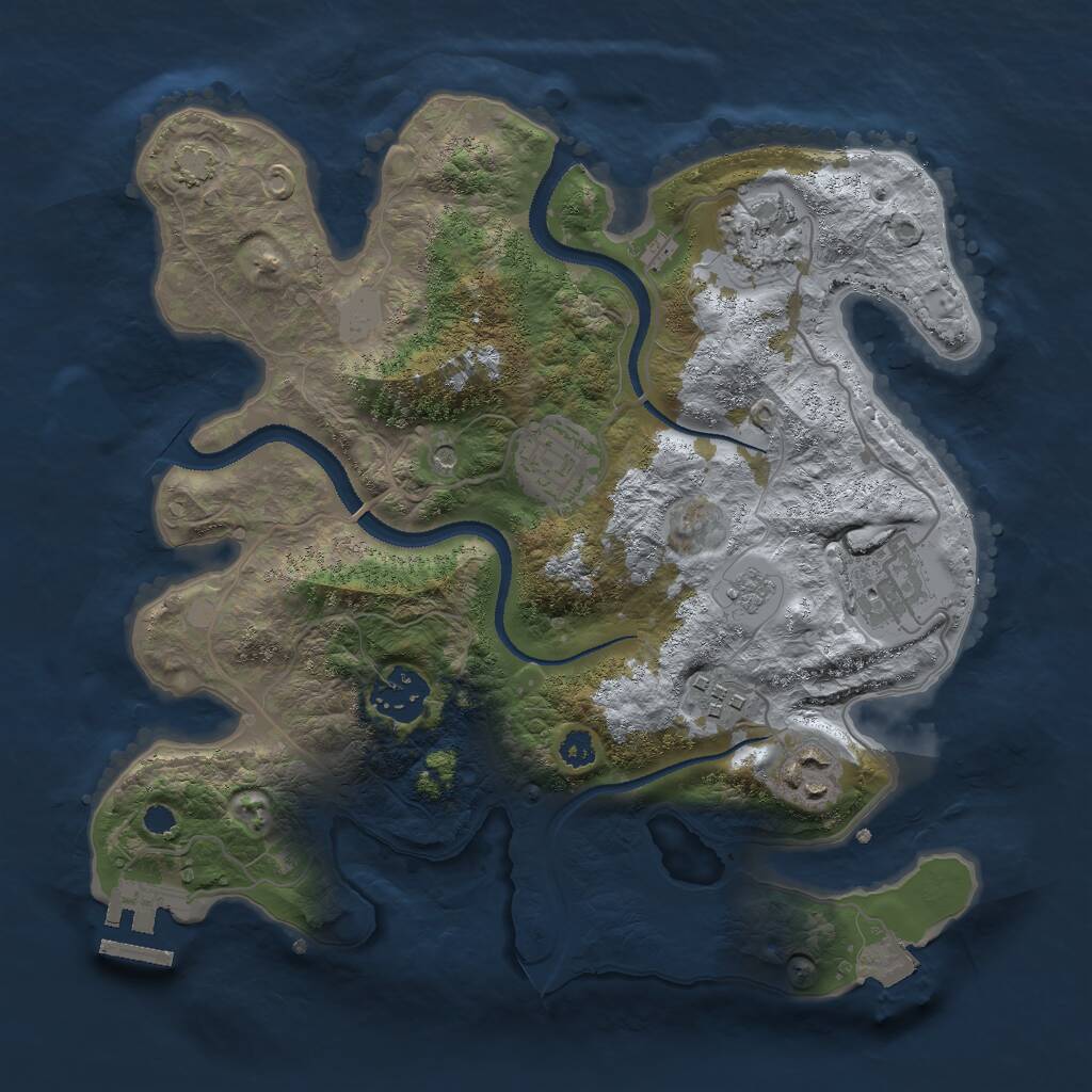 Rust Map: Procedural Map, Size: 3000, Seed: 9000000, 11 Monuments