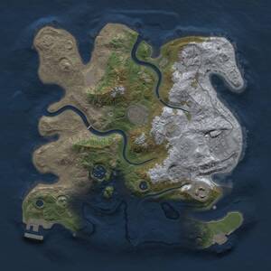Thumbnail Rust Map: Procedural Map, Size: 3000, Seed: 9000000, 11 Monuments