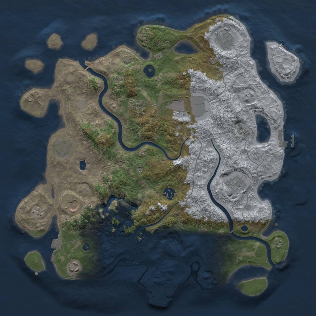 Rust Map: Procedural Map, Size: 4000, Seed: 599698770, 15 Monuments