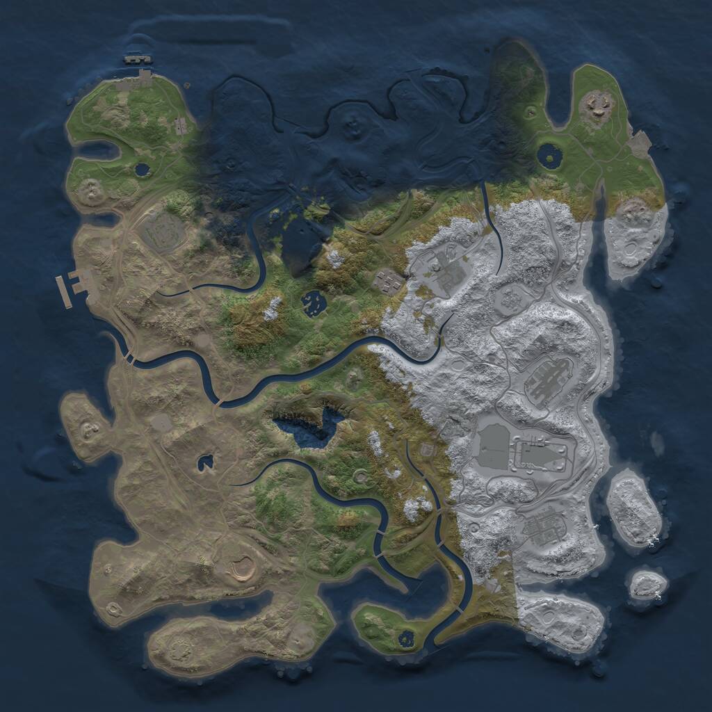 Rust Map: Procedural Map, Size: 4250, Seed: 148867439, 16 Monuments
