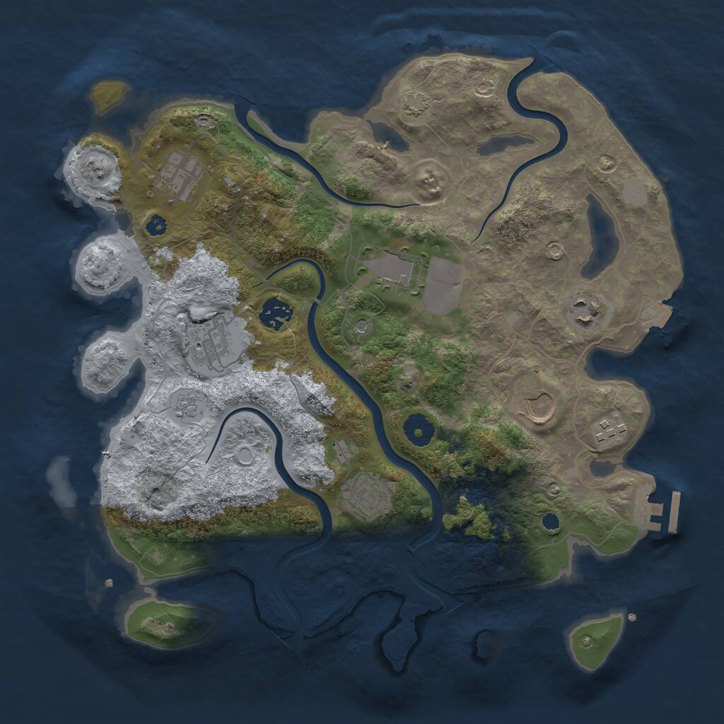 Rust Map: Procedural Map, Size: 3500, Seed: 1847520, 13 Monuments