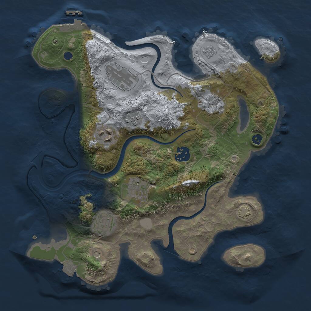 Rust Map: Procedural Map, Size: 3000, Seed: 1685833489, 12 Monuments