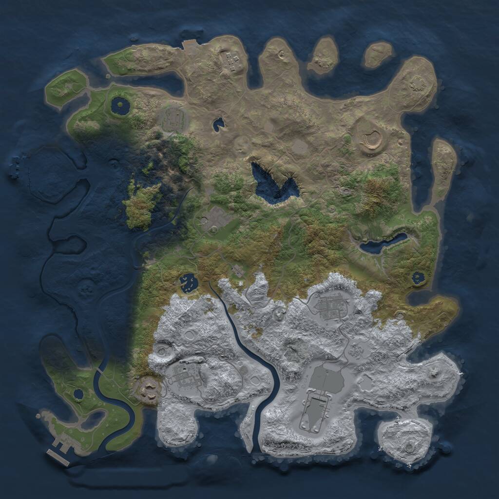 Rust Map: Procedural Map, Size: 4000, Seed: 122027207, 15 Monuments