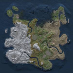 Thumbnail Rust Map: Procedural Map, Size: 3700, Seed: 419555, 15 Monuments