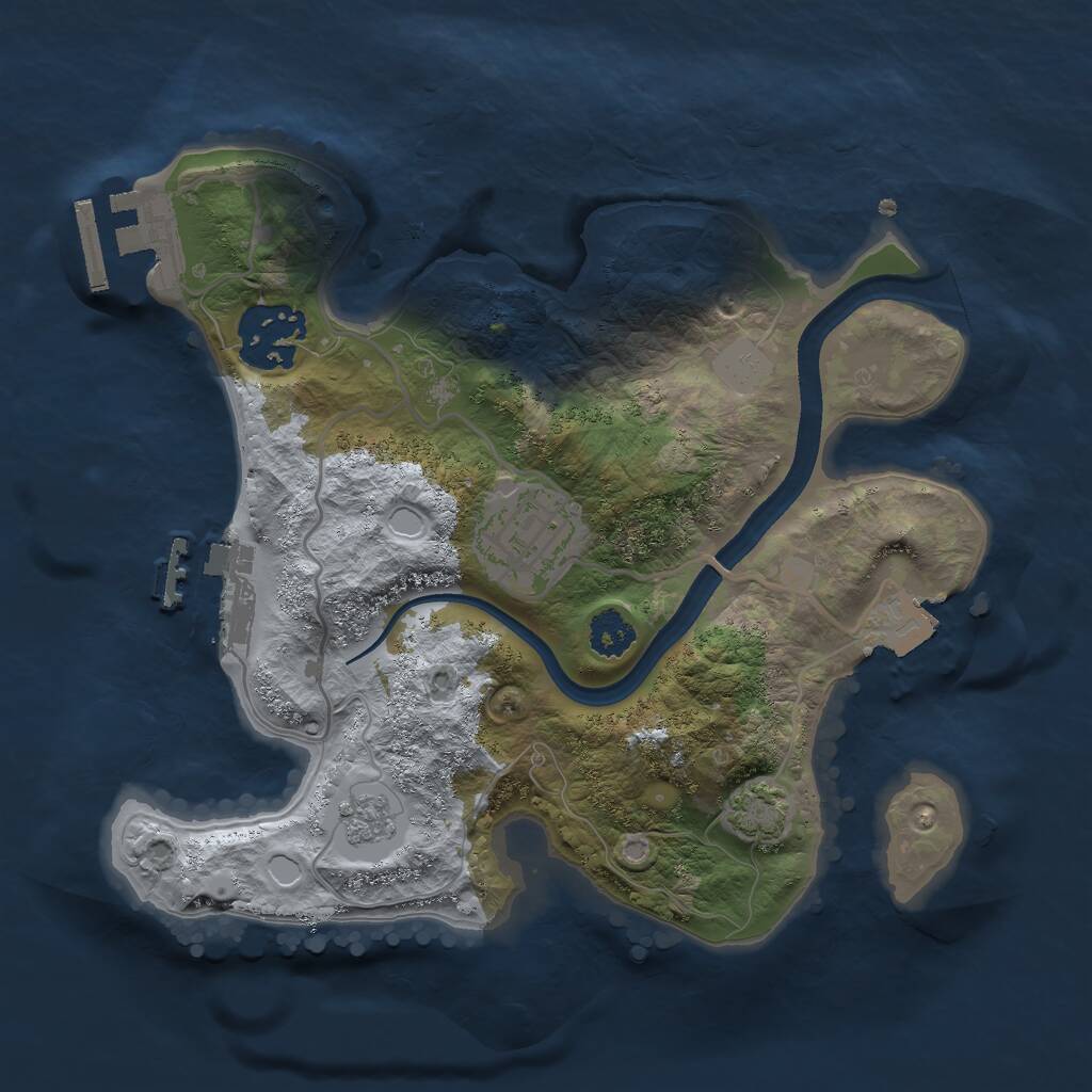 Rust Map: Procedural Map, Size: 2400, Seed: 405731, 7 Monuments