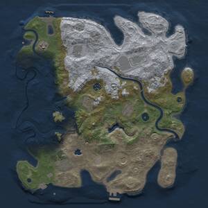 Thumbnail Rust Map: Procedural Map, Size: 4000, Seed: 2032549288, 16 Monuments