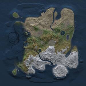 Thumbnail Rust Map: Procedural Map, Size: 3000, Seed: 1166581144, 11 Monuments
