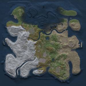 Thumbnail Rust Map: Procedural Map, Size: 3500, Seed: 394753, 14 Monuments