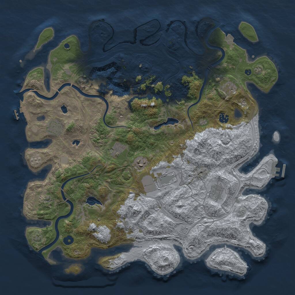 Rust Map: Procedural Map, Size: 4500, Seed: 1849669615, 15 Monuments
