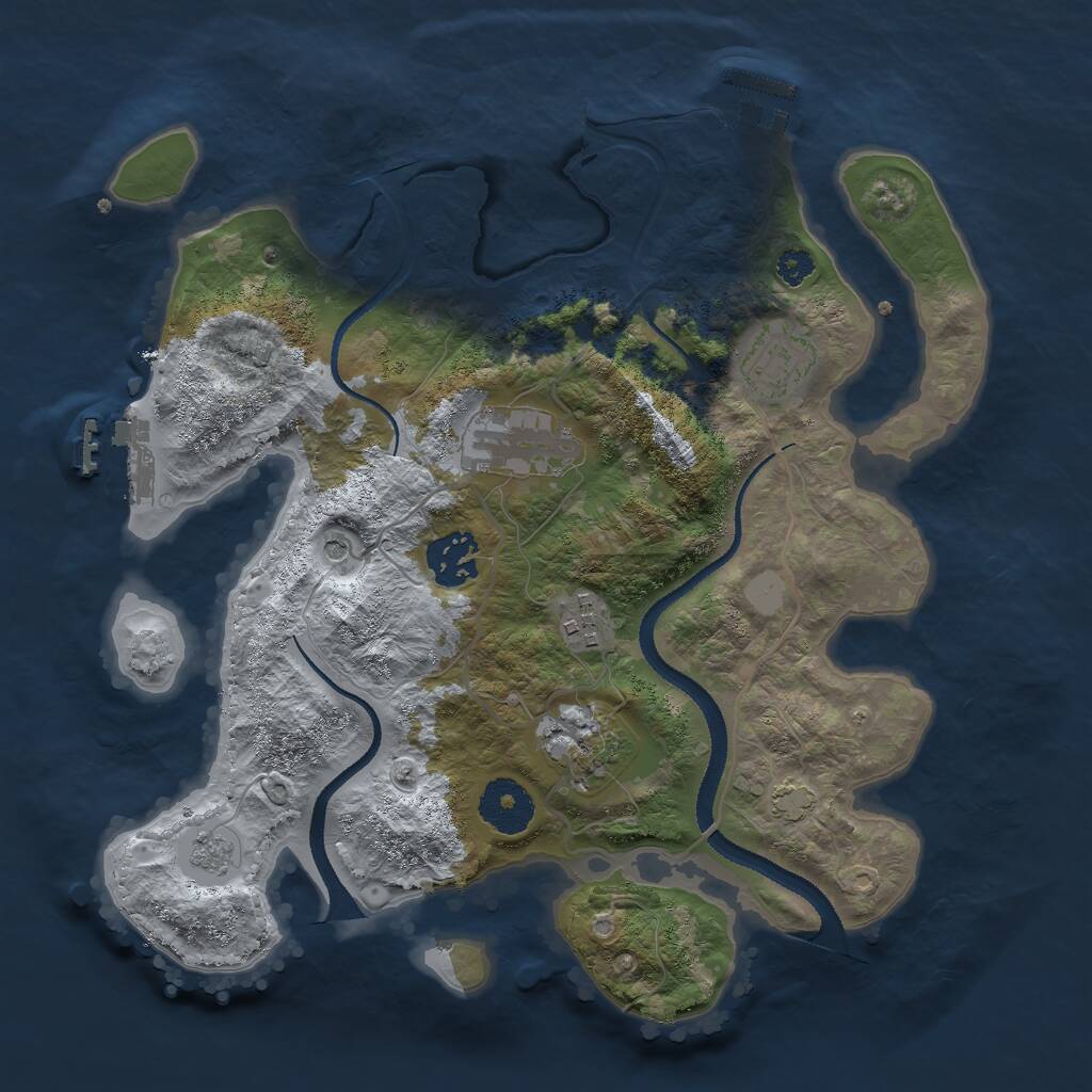 Rust Map: Procedural Map, Size: 3050, Seed: 645507684, 11 Monuments