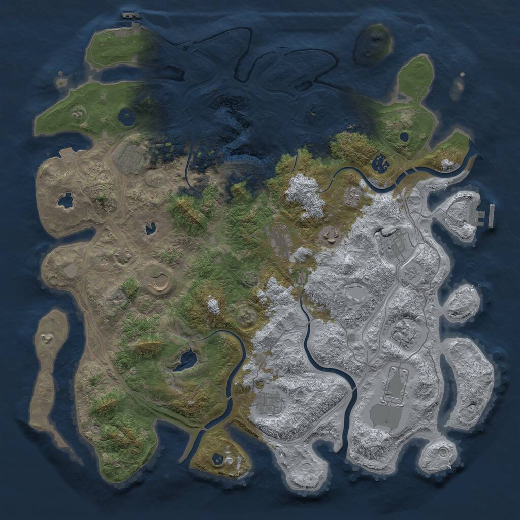 Rust Map: Procedural Map, Size: 4500, Seed: 959061338, 16 Monuments