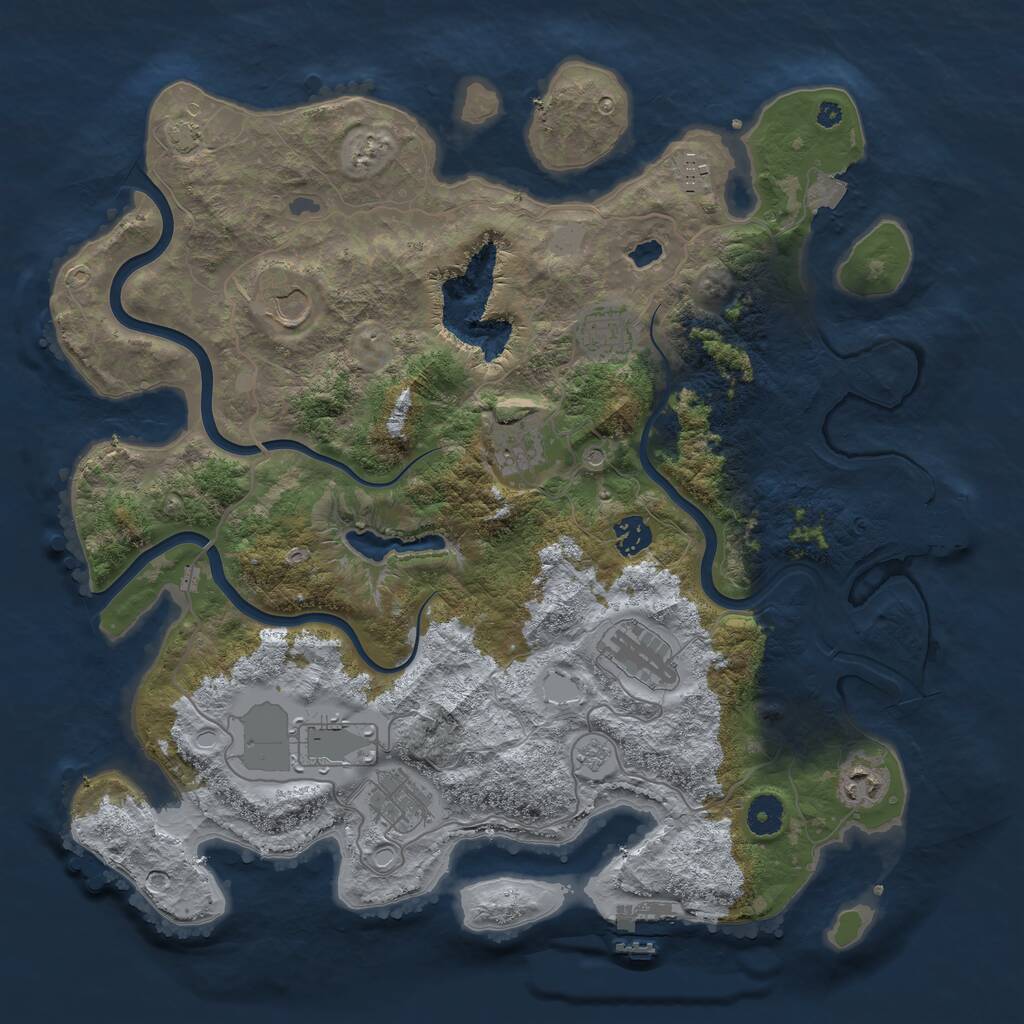Rust Map: Procedural Map, Size: 4000, Seed: 410804862, 15 Monuments